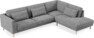 Willow - 3-sits soffa med divan höger, fast klädsel - Grå