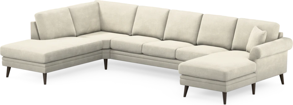 Eden - 3-sits soffa med divan vänster och schäslong höger - Vit