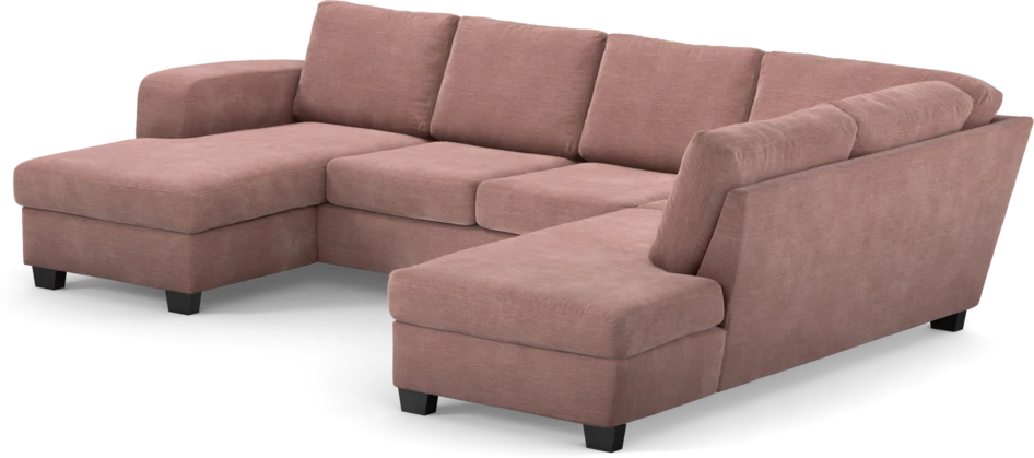 Friday - 3-sits soffa med schäslong vänster och divan höger - Rosa
