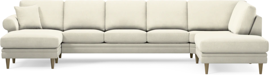 Eden - 3-sits soffa med schäslong vänster och divan höger - Vit