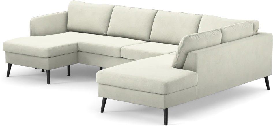 County - 3-sits soffa med schäslong vänster och divan höger - Vit