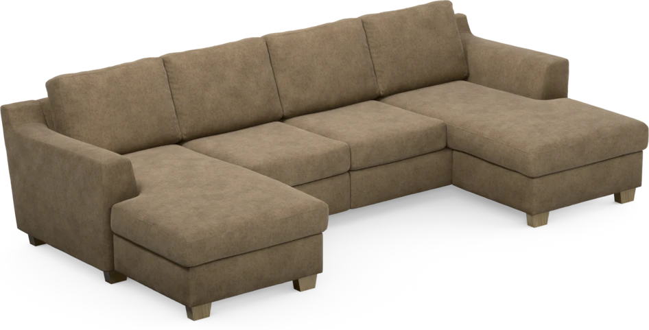 Friday - 2-sits soffa med två schäslonger - Brun