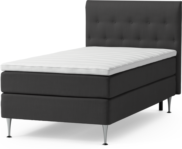 Roma Family - Kontinentalsäng, enkelsäng med bäddmadrass och sänggavel låg pikerad, B 105-140