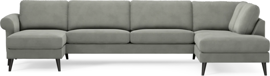 Bridge - 3-sits soffa med schäslong vänster och divan höger - Grå