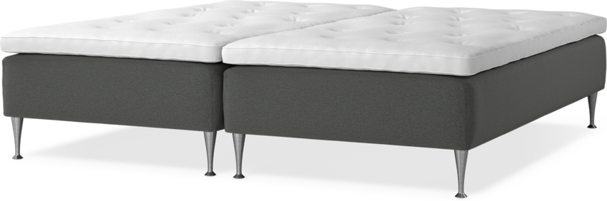 Delux Sense - Ramsäng, dubbelsäng med bäddmadrass - Grå