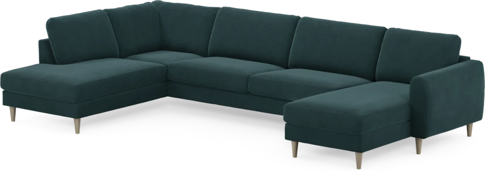Bridge - 3-sits soffa med divan vänster och schäslong höger - Blå