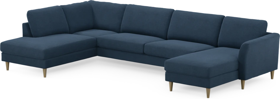 Bridge - 3-sits soffa med divan vänster och schäslong höger - Blå