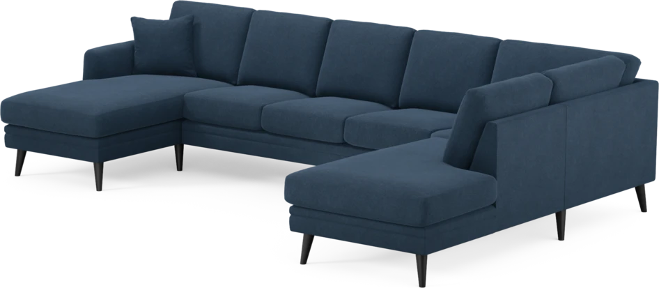 Eden - 3-sits soffa med schäslong vänster och divan höger - Blå