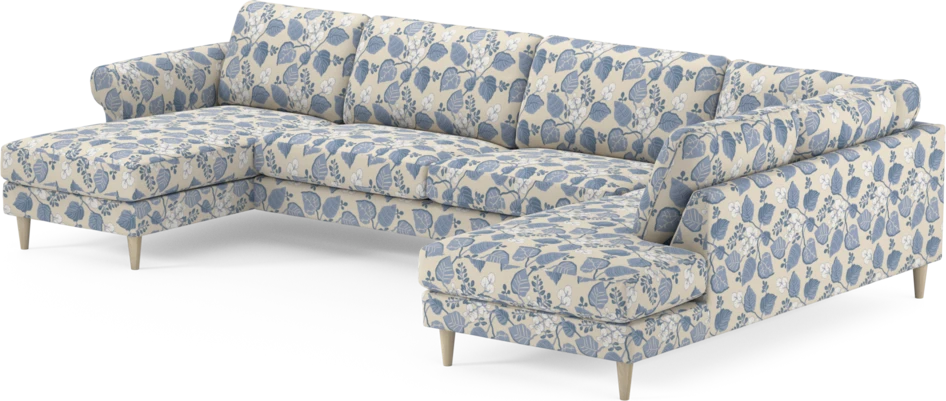 Bridge - 3-sits soffa med schäslong vänster och divan höger - Blå