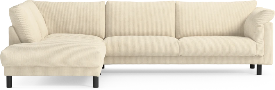 Cherrie - 3-sits soffa med divan vänster, fast klädsel - Vit