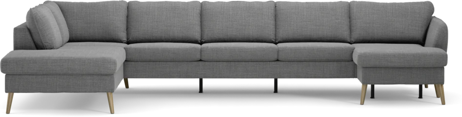 County - 4-sits soffa med divan vänster och schäslong höger - Grå