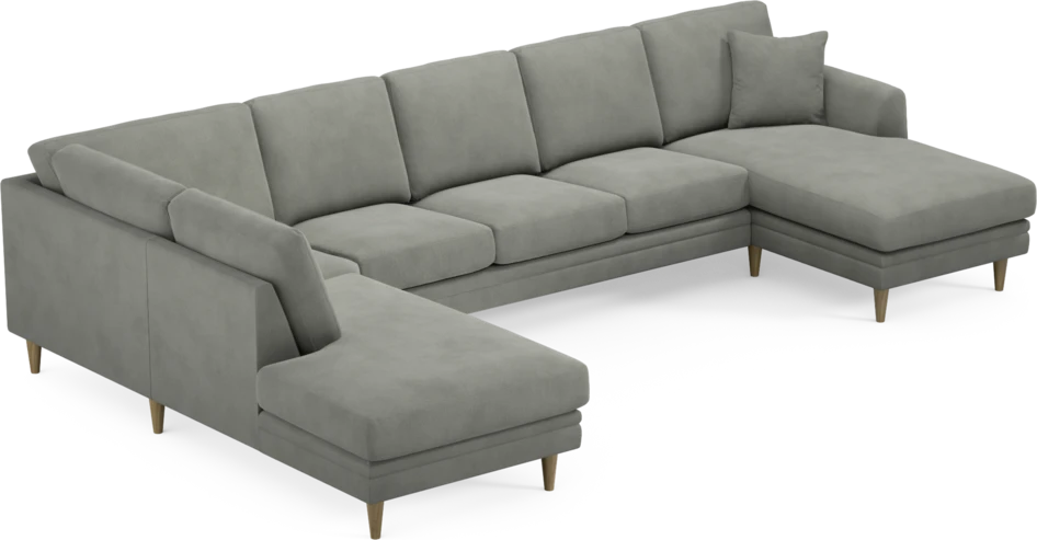 Eden - 3-sits soffa med divan vänster och schäslong höger - Grå
