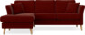 Eden - 2-sits soffa med schäslong - Röd