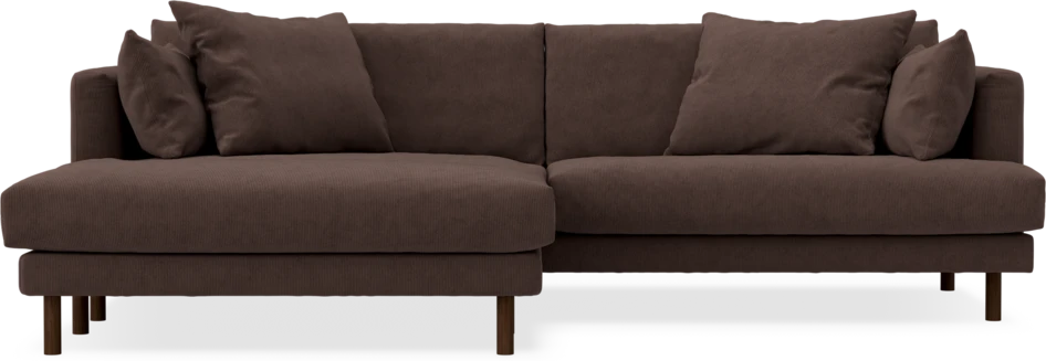 Harper - 4-sits med schäslong XL vänster - Brun