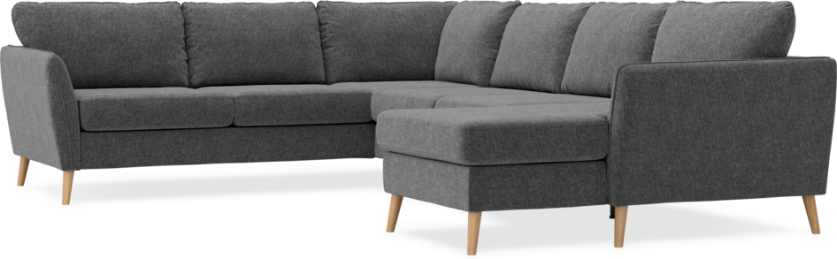 County - Hörnsoffa, 2+3-sits med schäslong höger - Grå