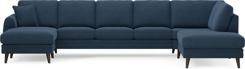 Eden - 3-sits soffa med schäslong vänster och divan höger - Blå