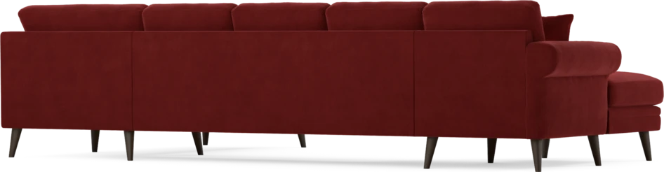 Eden - 3-sits soffa med schäslong vänster och divan höger - Röd