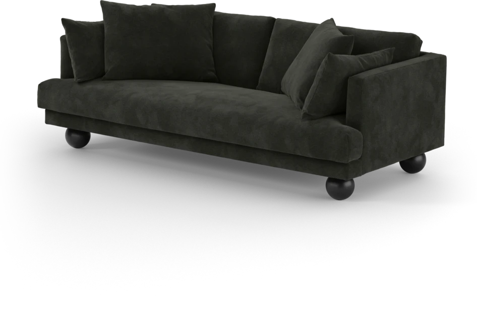 Harper - 3-sits soffa, hel dyna - Svart