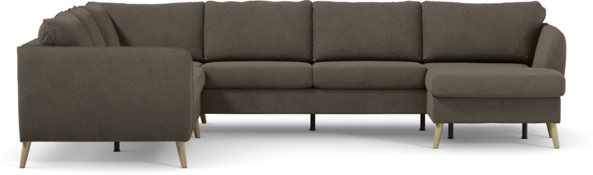 County - Hörnsoffa, 2+3-sits med schäslong höger - Brun