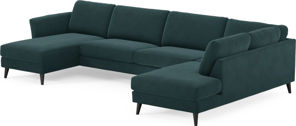 Bridge - 3-sits soffa med schäslong vänster och divan höger - Blå