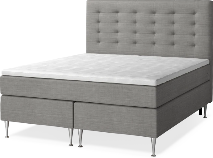 New York Supreme, Kontinentalsäng, dubbelsäng med bäddmadrass, sängben och sänggavel trensad