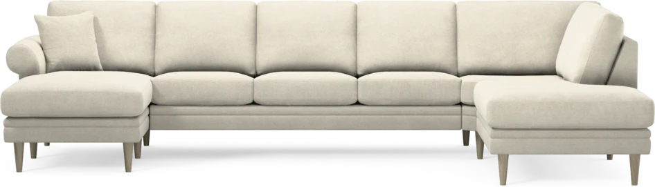 Eden - 3-sits soffa med schäslong vänster och divan höger - Vit