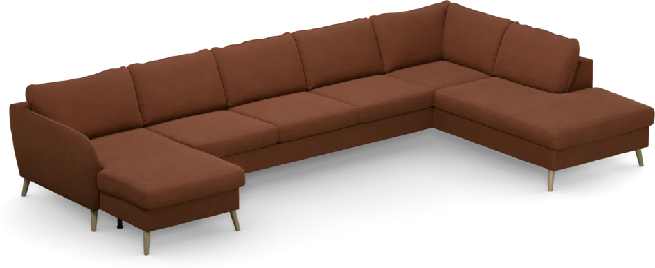 County - 4-sits soffa med schäslong vänster och divan höger - Orange
