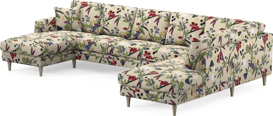 Eden - 3-sits soffa med schäslong vänster och divan höger - Flerfärgad