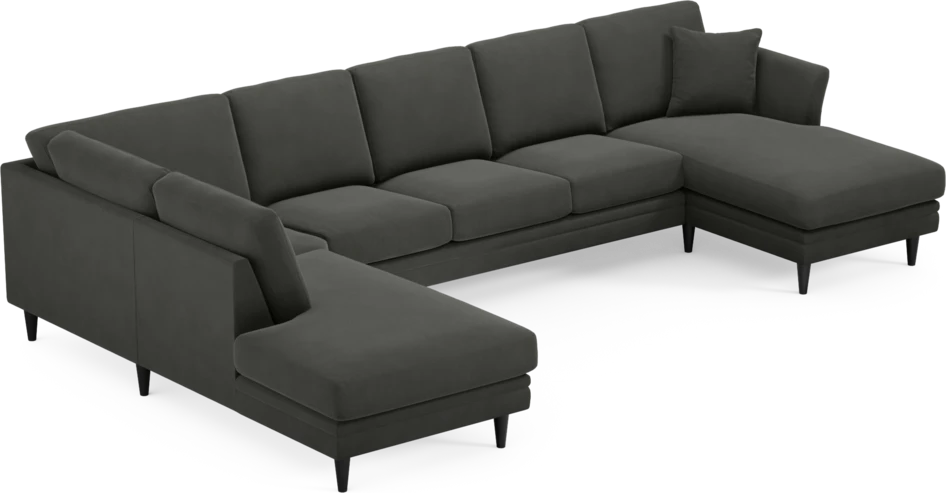 Eden - 3-sits soffa med divan vänster och schäslong höger - Grå