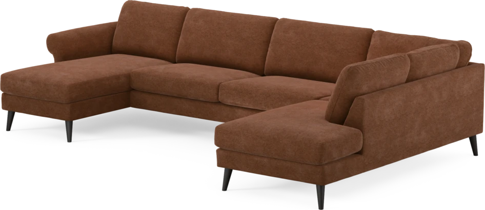 Bridge - 3-sits soffa med schäslong vänster och divan höger - Orange