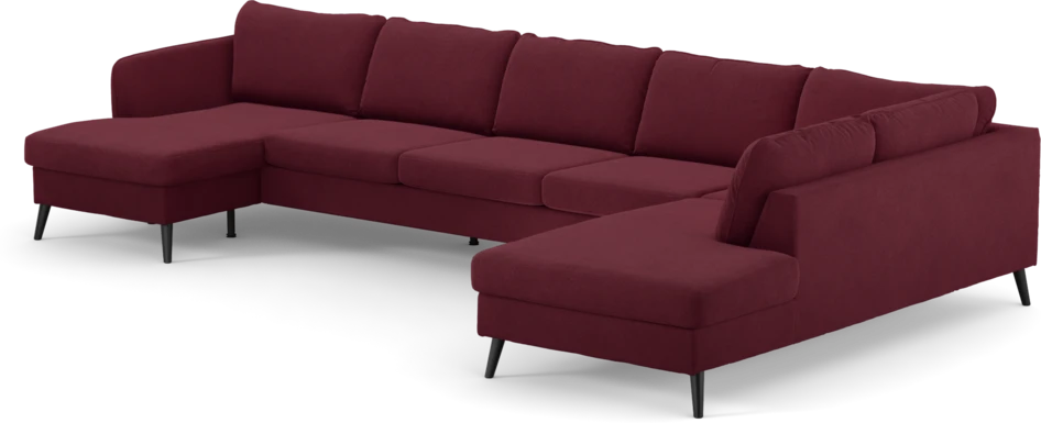 County - 4-sits soffa med schäslong vänster och divan höger - Röd