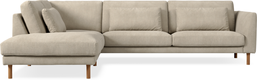 Willow - 3-sits soffa med divan vänster, fast klädsel - Beige