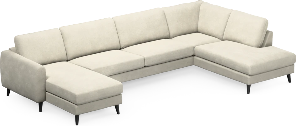 Bridge - 3-sits soffa med schäslong vänster och divan höger - Vit