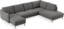 Madison Lux - 2-sits soffa med schäslong vänster och divan höger - Grå