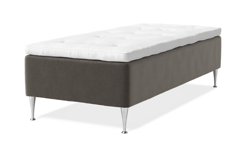 Dream Delux - Ramsäng, enkelsäng med bäddmadrass Sleep Delux vit - Brun