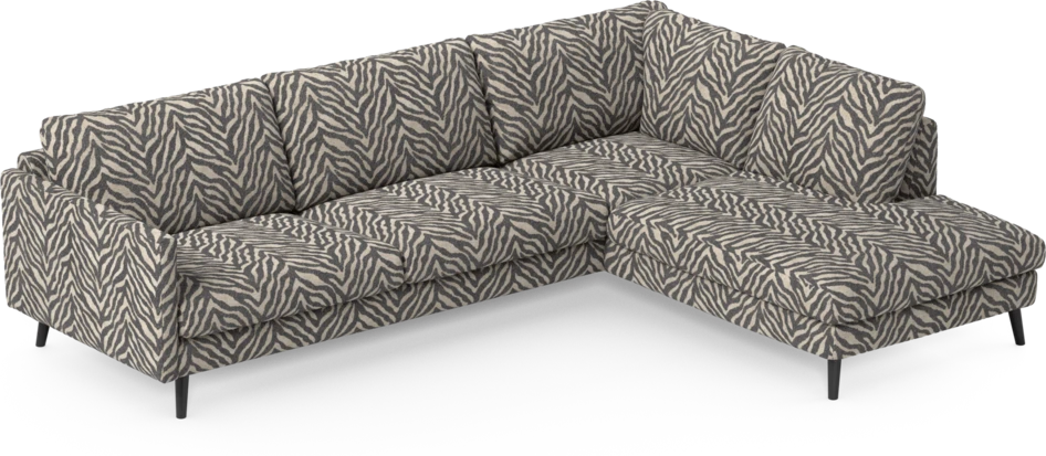 Madison - 3-sits soffa med divan höger - Svart