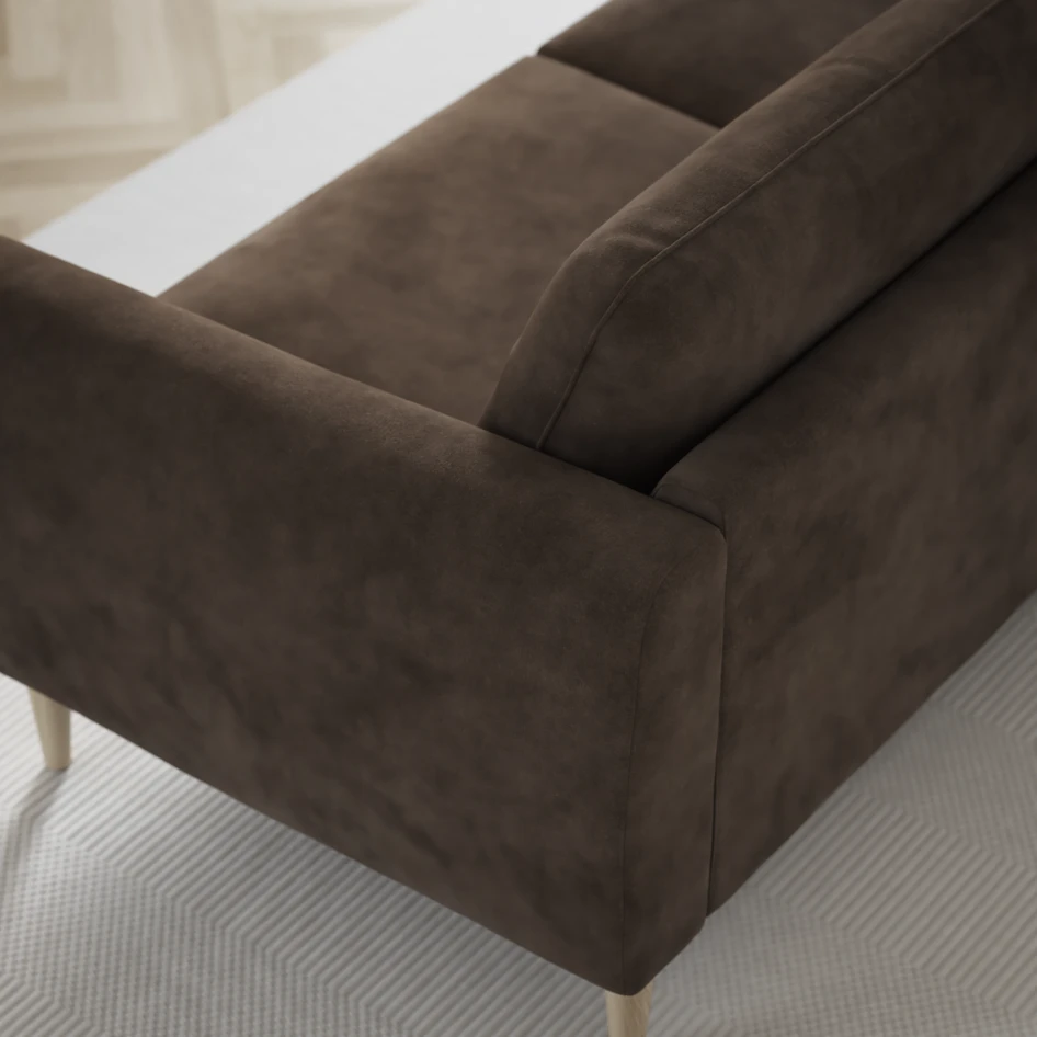Bridge - 3-sits soffa med schäslong vänster och divan höger - Brun