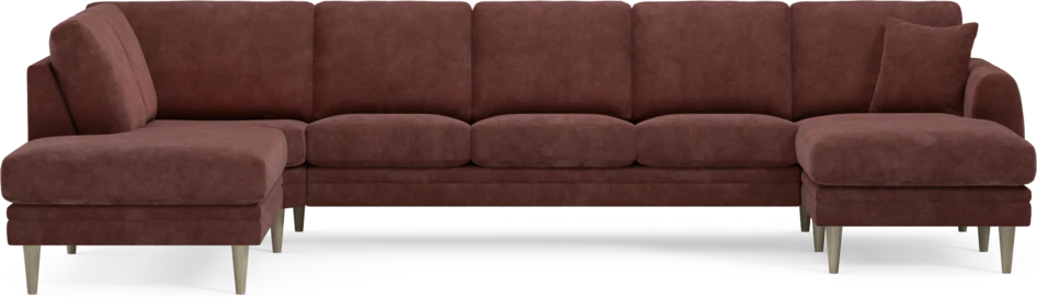 Eden - 3-sits soffa med divan vänster och schäslong höger - Röd