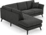 Eden - 2-sits soffa med divan - Svart