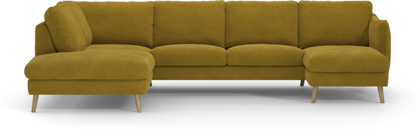 Madison Lux - 2-sits soffa med divan vänster och schäslong höger - Gul