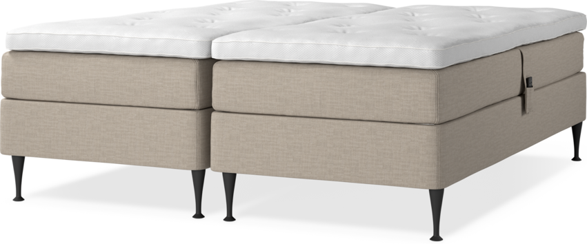 Delux Sense - Ställbar säng, dubbelsäng med bäddmadrass - Beige