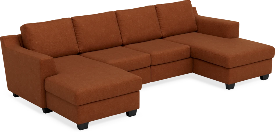Friday - 2-sits soffa med två schäslonger - Orange