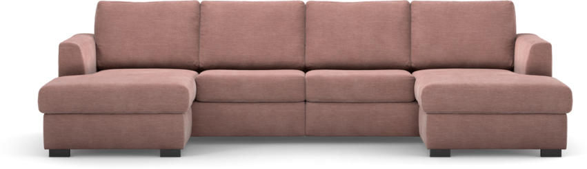 Friday - 2-sits soffa med två schäslonger - Rosa