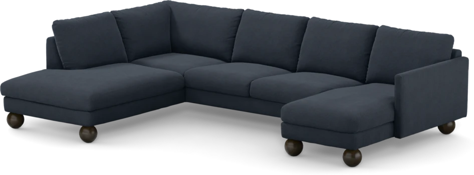 Madison - 2-sits soffa med divan vänster och schäslong höger - Blå