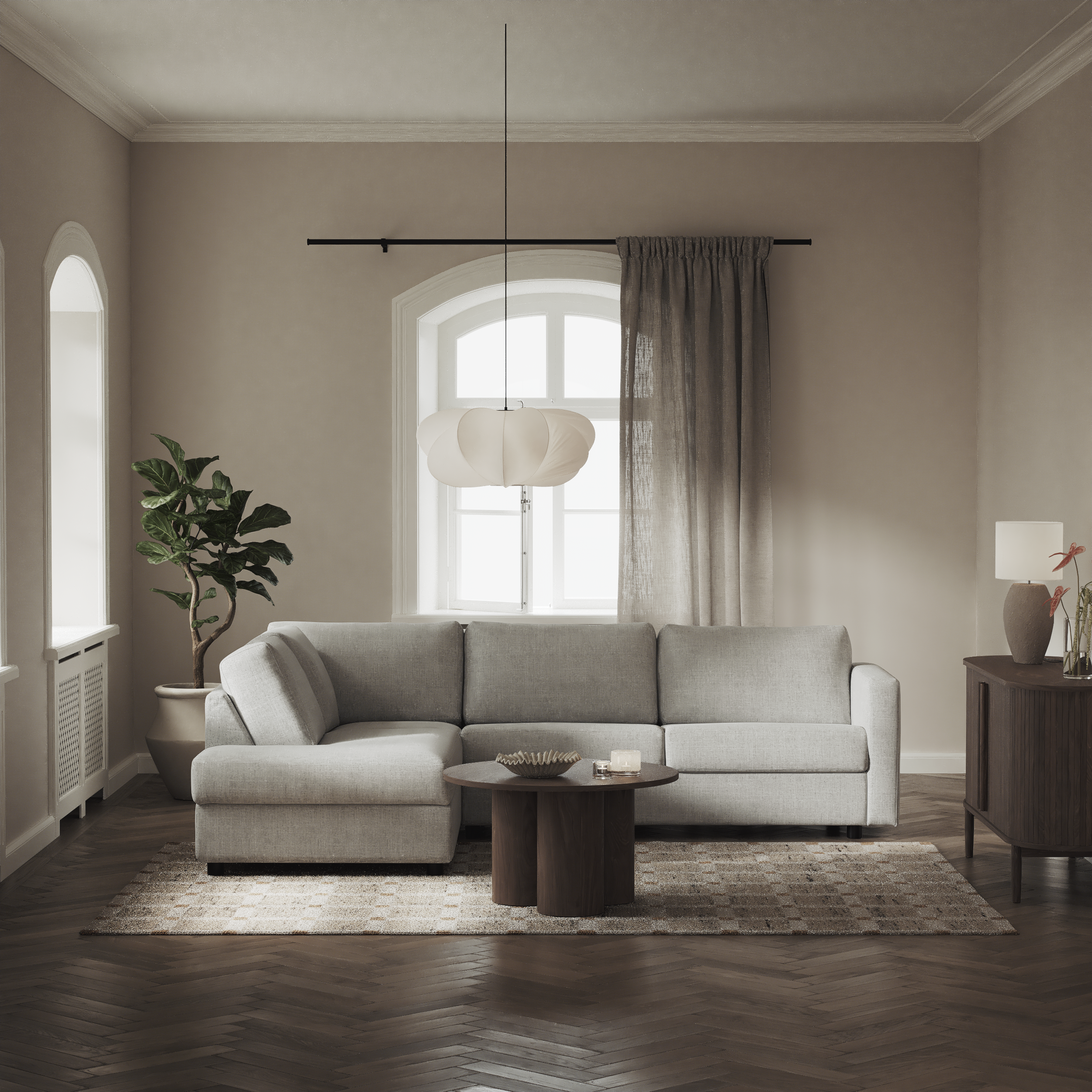 Lindö, Bäddsoffa 2,5-sits med divan
