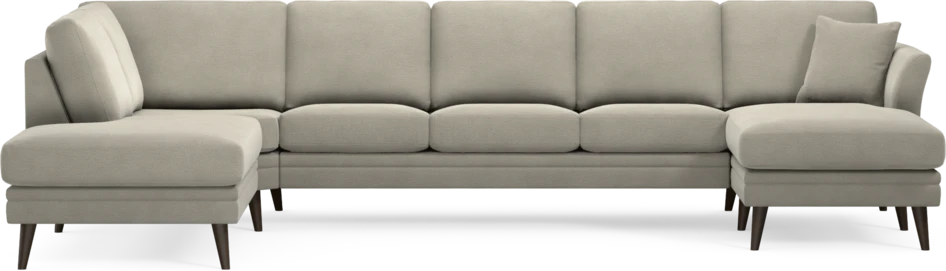 Eden - 3-sits soffa med divan vänster och schäslong höger - Brun