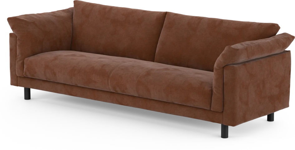 Cherrie - 4-sits soffa, hel dyna, fast klädsel - Orange