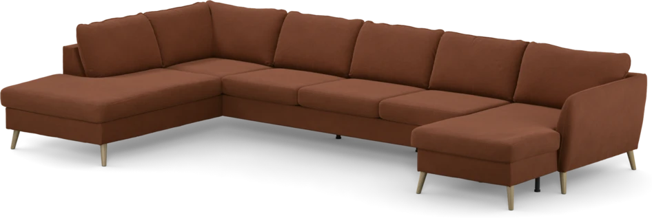 County - 4-sits soffa med divan vänster och schäslong höger - Orange