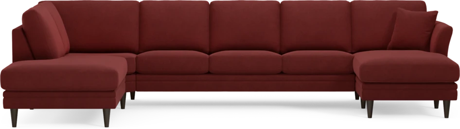 Eden - 3-sits soffa med divan vänster och schäslong höger - Röd