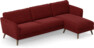 Bridge - 3-sits soffa med schäslong höger - Röd